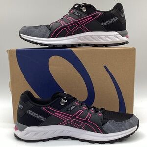 1953. ASICS Running Shoes Black, White & Fuchsia Size 9.5 NWOT